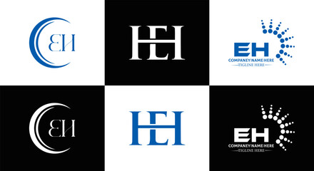 EH logo.  design. White EH letter. EH,  letter logo design. Initial letter EH linked circle uppercase monogram logo.  letter logo vector design. top logo, Most Recent, Featured,