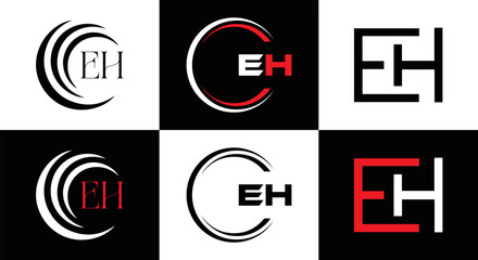 EH logo.  design. White EH letter. EH,  letter logo design. Initial letter EH linked circle uppercase monogram logo.  letter logo vector design. top logo, Most Recent, Featured,