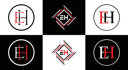 EH logo.  design. White EH letter. EH,  letter logo design. Initial letter EH linked circle uppercase monogram logo.  letter logo vector design. top logo, Most Recent, Featured,