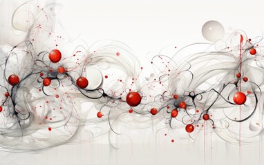 multicolored glossy spheres on a white background. atomic lattice concept. 3d rendering illustration