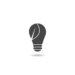  Eco light bulb icon with shadow