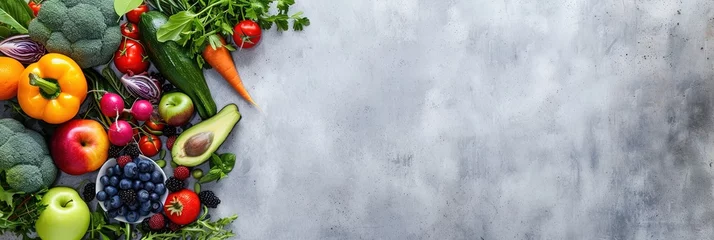Keuken spatwand met foto Colorful fruits and vegetables for harvest season © Brian