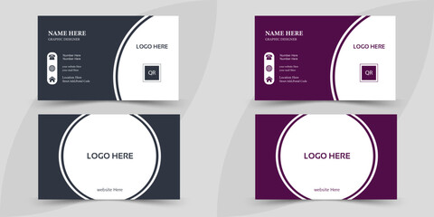 2 colour new  Double-sided creative business card template.