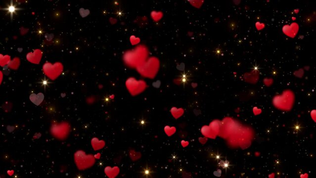 red hearts shape background overlay