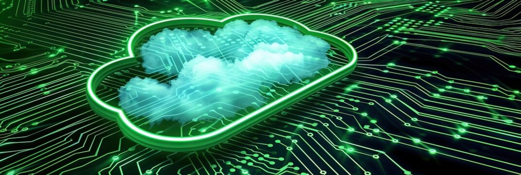 Cloud computing concept with cloud-based remote virtual data