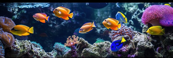 Tropical coral reef like an aquarium or under the ocean surface