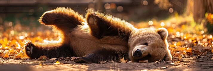 bear laying in the morning sun