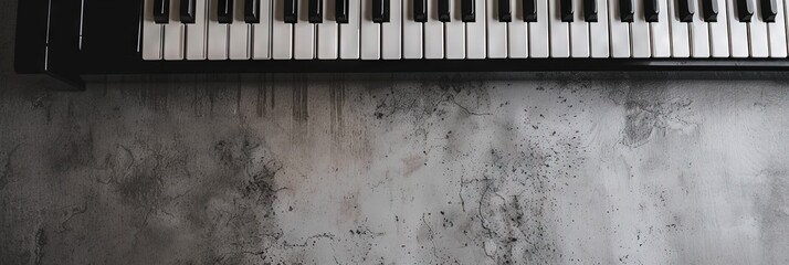 piano keys and copy space