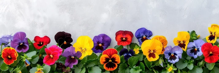 Keuken spatwand met foto Colorful pansy flowers © Brian