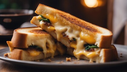 Gourmet Grilled Cheese, a gourmet grilled cheese sandwich with artisanal bread and cheese