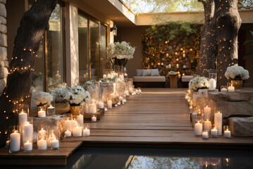 Magnificent decoration of a wedding ceremony with original details and candles