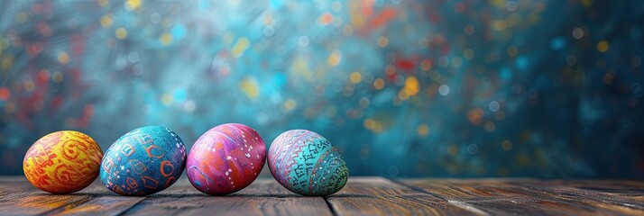 easter eggs with copy space