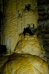 New Athos cave with stalactites and stalagmites in Abkhazia.