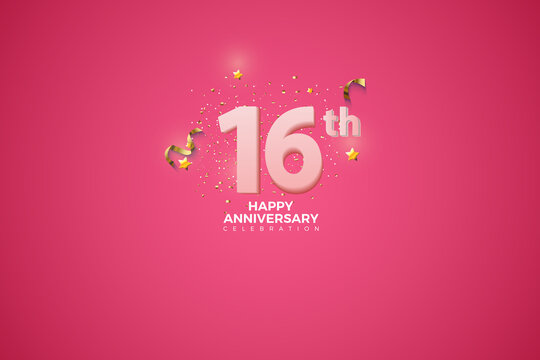 Happy 16th Anniversary!!! [紅] Happy 16th Anniversary Card, No