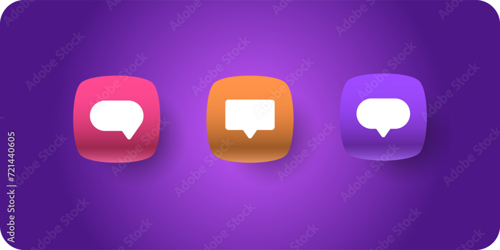 Poster set icons. a text message. online chat. a message to another user.