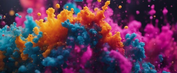 Obraz na płótnie Canvas Abstract Color Splashes, a vibrant display of abstract color splashes on a clean background