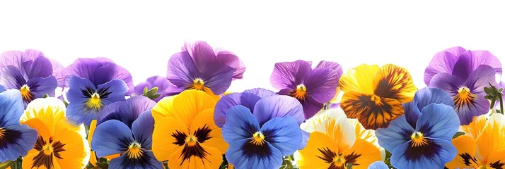 Foto op Canvas Colorful floral bouquet of pansy flowers with copy space © Brian