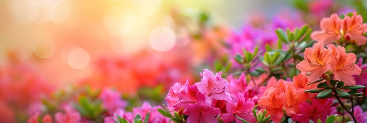 Foto auf Alu-Dibond Azalee Colorful azaleas flowers blossoming in the spring daylight