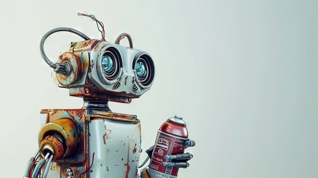AI artist - robot using spray paint 