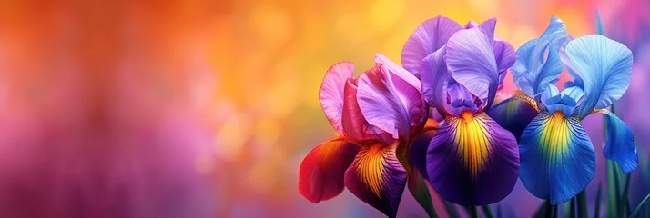 Foto op Aluminium Colorful iris flowers blossoming in the spring daylight © Brian