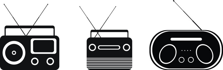 
Radio | vector | icon |from ads | collection.  logo | template | Electronic | Device, Flat, illustration, Design,