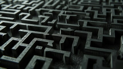 Matrix of carbon fiber threads forming an intricate labyrinth