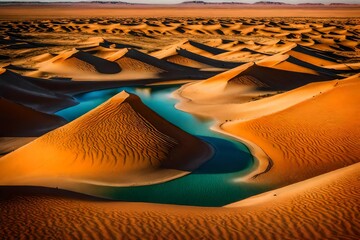 Fototapeta na wymiar Step into a world of contrasts in the Sahara Deser