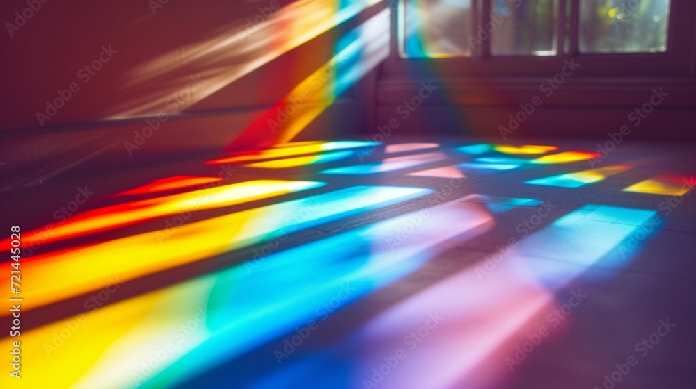 Wall mural Spectrum of light refracted through a prism, creating a rainbow of colors