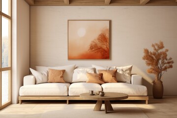 White Couch and Painting in Living Room