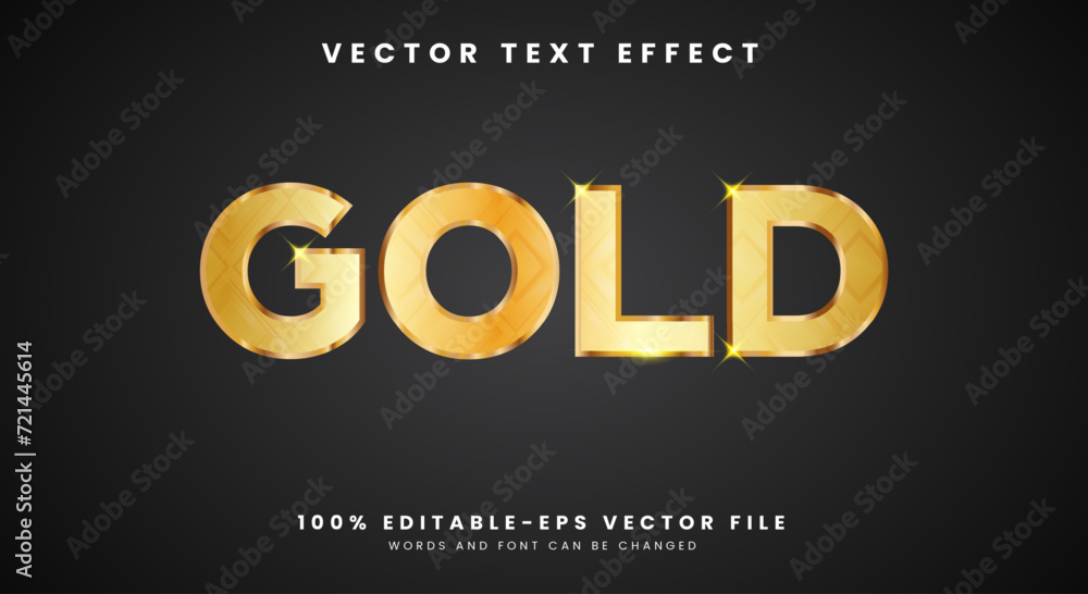 Poster gold style shiny editable text effect template