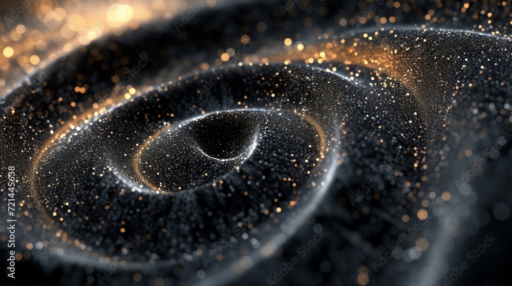 Poster swirling vortex of dark carbon fibers in an abstract pattern