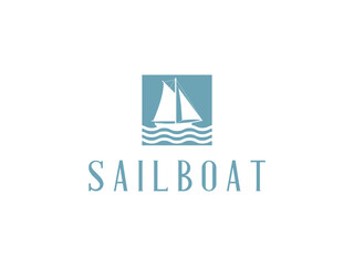 Fototapeta na wymiar sailboat logo vector illustration.boat, ship, sail logo template