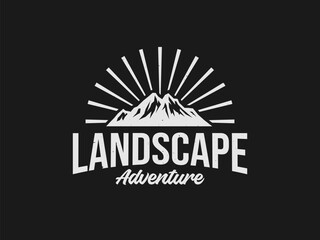 mountain logo vector illustration. stamp vintage mountain adventure logo template