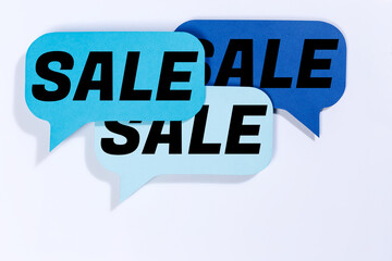 Sale shopping offer speech bubbles communication business concept