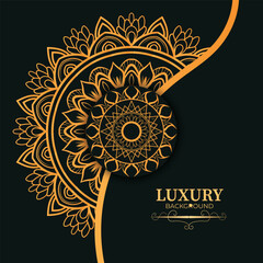 Luxury mandala background with golden arabesque pattern Arabic Islamic east style. Decorative mandala for print, poster, cover, brochure, flyer, banner, and your desired ideas. Mandala for Henna.
