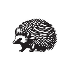 Prickly Charm: A Collection of Hedgehog Silhouettes Celebrating the Adorable Elegance - Hedgehog Illustration - Hedgehog Vector
