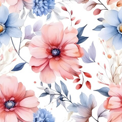 seamless light flower pattern on background