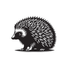Quilled Whimsy: Hedgehog Silhouette Set Showcasing the Playful Nature of These Delightful Creatures - Hedgehog Illustration - Hedgehog Vector
