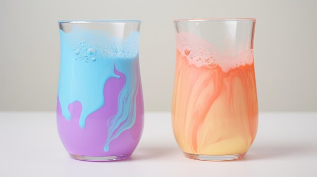A foam-based liquid that has a gradient color