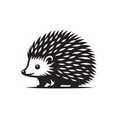 Adorned in Shadows: Hedgehog Silhouette Set Depicting the Subtle Beauty of Prickly Elegance - Hedgehog Illustration - Hedgehog Vector
