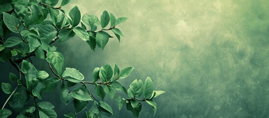 Vintage Beautiful Green Leaves on Background - A Stunning Display of Vintage Elegance with Beautiful Green Leaves on a Delightful Green Background
