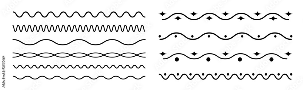 Aufkleber Isolated Abstract wavy lines and patterns. Vector illustration on transpаrent background.	