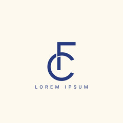 Alphabet FC or CF illustration monogram vector logo template