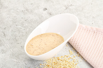 Sesame sauce in the bowl