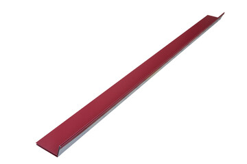 metal accessory for the roof, red metal angle isolated on white background, angle bar for roof