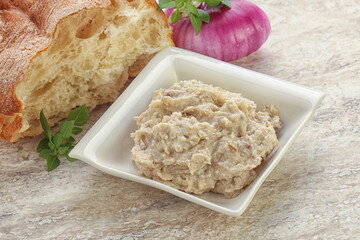 Jewish traditional cuisine herring mousse Forsmak