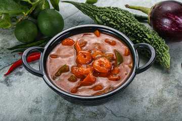 Thai red curry with prawn