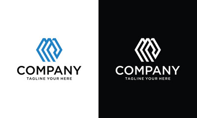 Letter MC hexagon monogram logo design vector