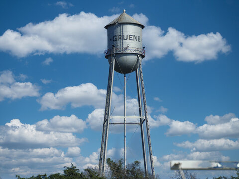 Water tower in Gruene, a German-Texan town in in Texas popular among tourists.