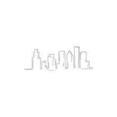Fototapeta premium Building Doodle Skyline Hand Draw isolated on white background